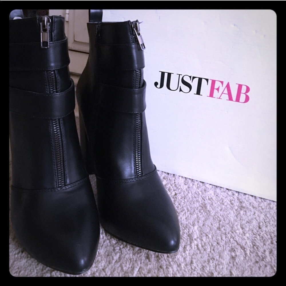 Black booties.